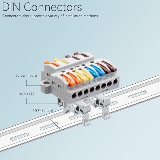 6pcs DIN Rail Terminal Blocks, DIY Splicing Wire Connectors - Image 3