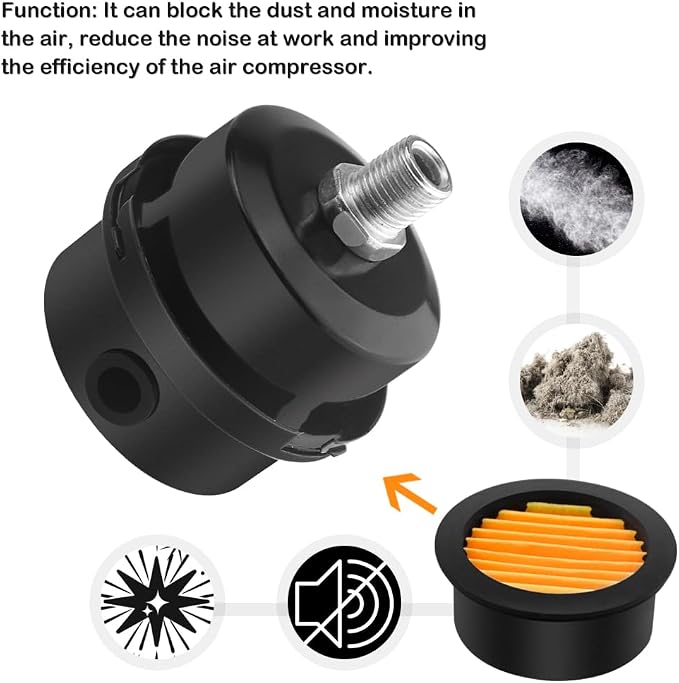 WMYCONGCONG 2 PCS 1/4" 12.5mm Air Compressor Silencer Filter Metal Air - Image 4