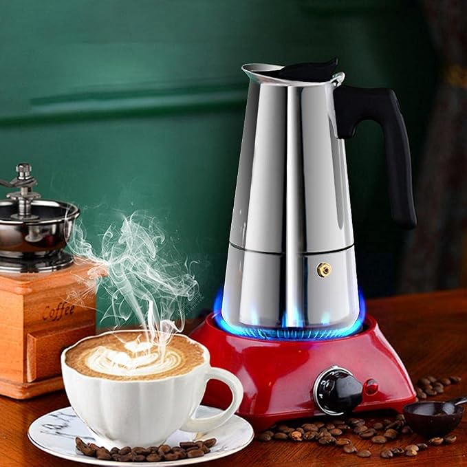 ZJchao Eagle Beak Design Moka Pot Portable Stainless Steel Coffee Maker Pot - Image 8