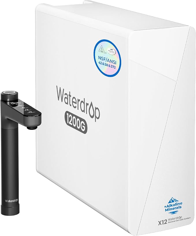 Waterdrop X12-Alkaline Mineral pH+ Tankless Reverse Osmosis System, NSF/ANSI by Waterdrop