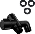 Metal 123 Way Shower Arm Diverter Valve for Handheld Shower Head and Fixed Spray Head, G1/2 Universal Bathroom System Component Replacement Part (Matte Black)