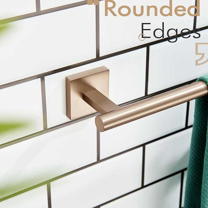 KOKOSIRI Bathroom Towel Bar 36'' Towel Holder for Bath Kitchen Wall Mount Towel Rails 36 Inch Champagne Bronze Stainless Steel B4005CPG-L36