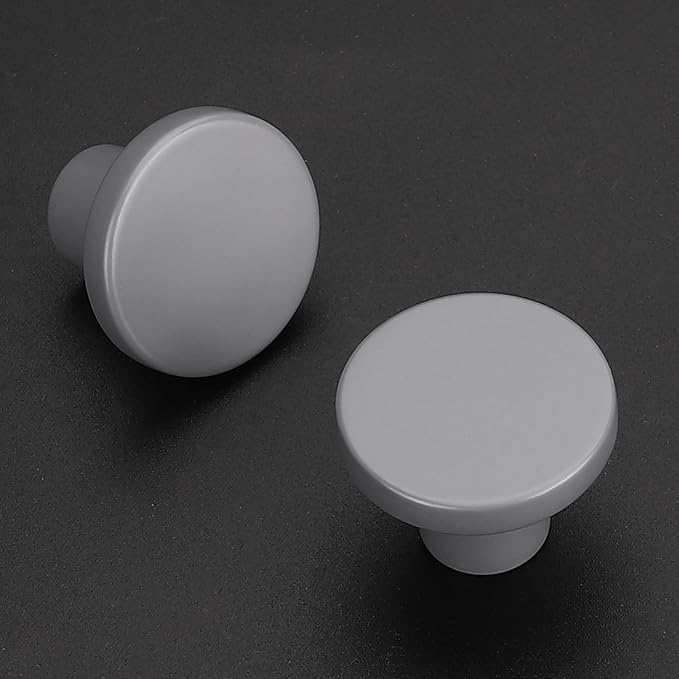 Ravinte 3 Pack Cabinet Knobs Grey Kitchen Cabinet Knobs Round Dresser Drawer Pulls Closet Door Pulls 1-1/5 Inch