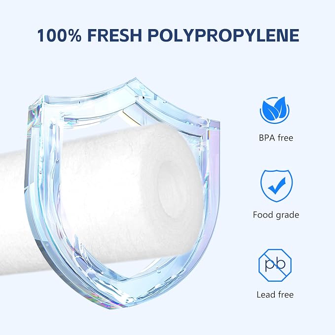 BLUERISE 5 Micron 10" x 2.5" Water Filter Replacement Whole House Sediment Home - Image 4