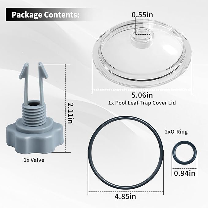 SF80110-1 Leaf Trap Cover Lid, Pool Leaf Trap Cover Lid, O-Ring & Valve - Image 2