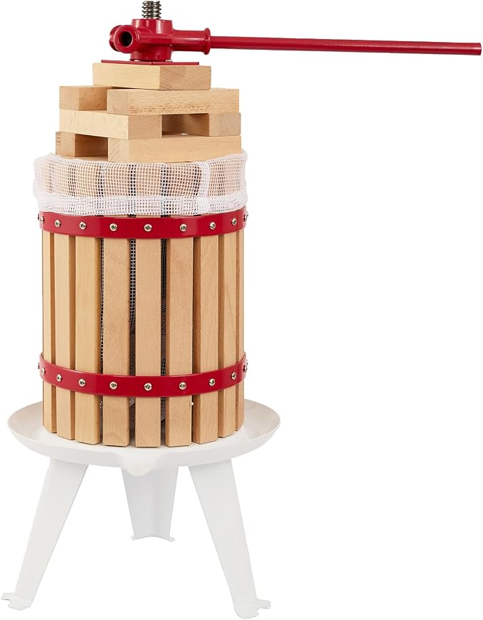 CAELUM Fruit Wine Press, 1.6 Gallon Wood Fruit and Cider Press Squeezer by CAELUM
