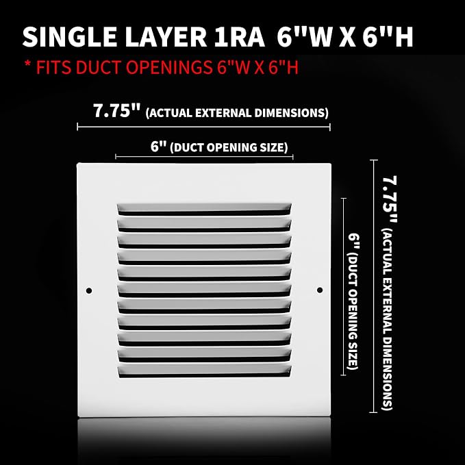 6x6 Vent Cover, Air Return Vent Cover, Flat Vent Cover, Rejillas De Aire - Image 2