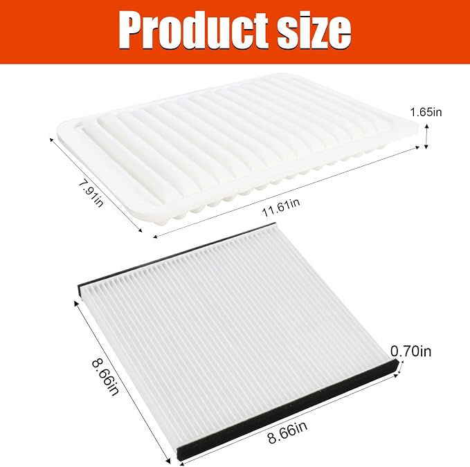 Engine and Cabin Air Filter 17801-20040 87139-33010 Replacement - Image 2