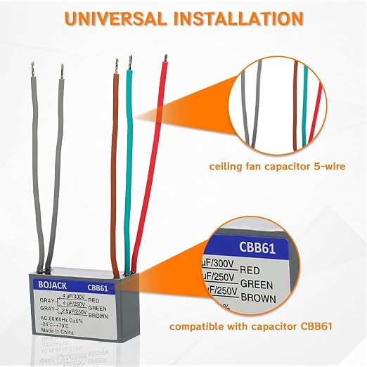 BOJACK CBB61 4uf+4uf+2.5uf 250/300V 50/60 Hz Start Run Capacitor - Image 5