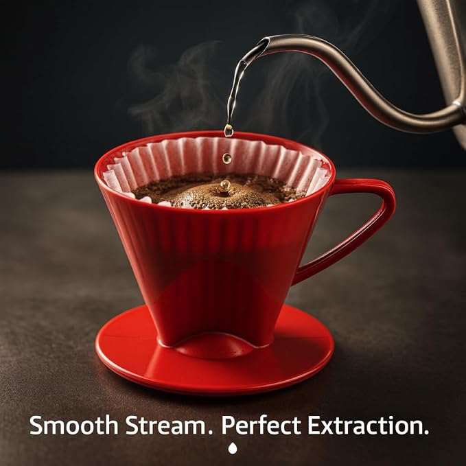 Fino Pour-Over Coffee Brewing Filter Cone, Number 2-Size, Brews 2 to 6-Cups - Image 7