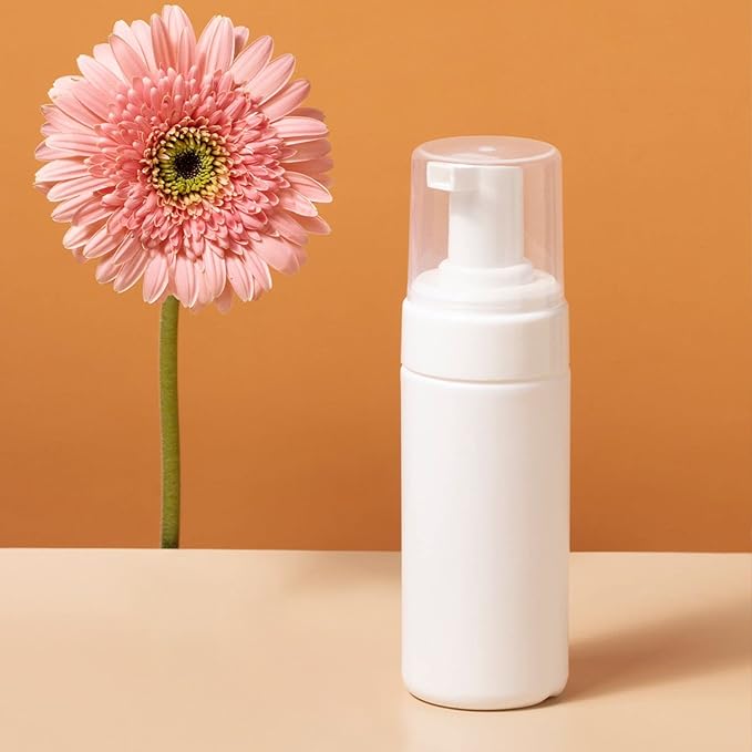 3-Pack Travel-Sized Foaming Pump Bottles - Empty Foaming Liquid Soap Dispensers - for Refillable Travel Hand Soap Shampoo Foaming Castile Cosmetics - BPA Free (100ml/3.3oz) (White)
