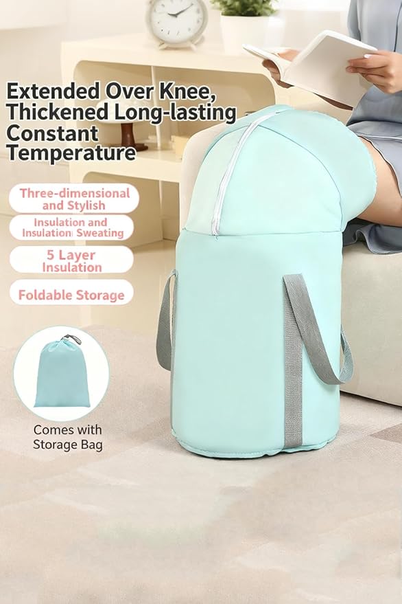 Collapsible Foot Soaking Tub, 2026 Upgraded 5-Layer Insulated Portable Foot Bath Basin, Heat-Resistant Foldable Foot Spa Bucket with Storage Bag for Home, Travel, Camping, Outdoor Use (Blue)