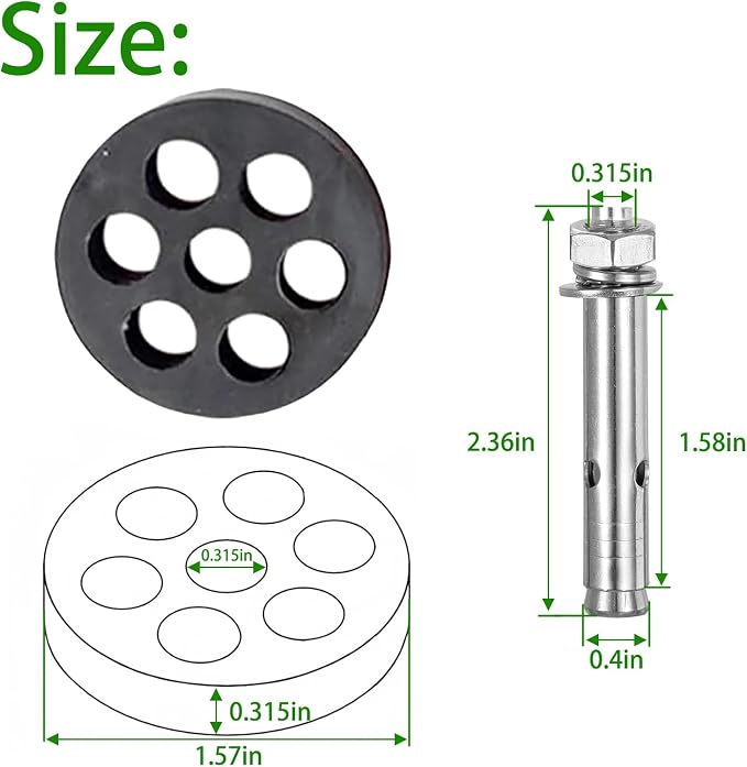 Heavy-Duty Anti-Vibration Pads Rubber Isolator Mounting Brackets Kit - Image 3