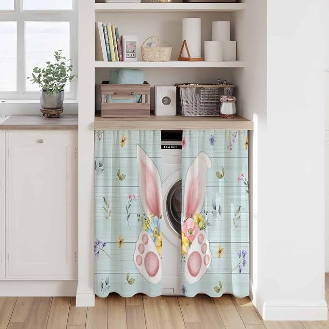 Easter Kitchen Curtains 54 Inch Long 2 Panel Set, Rod Pocket Window Curtains - Image 7