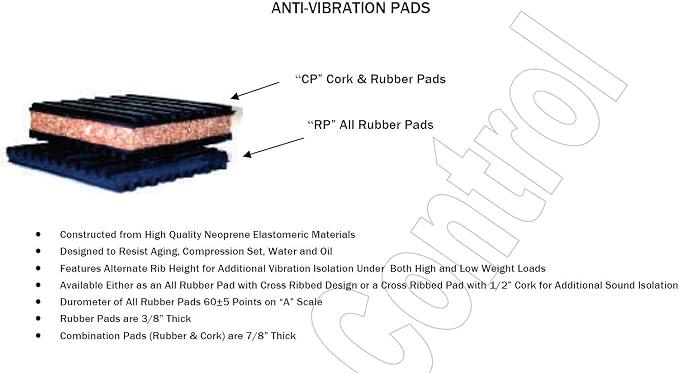 4 Pack of Anti Vibration Pads 4" x 4" x 7/8" Rubber/Cork Vibration isolation - Image 4