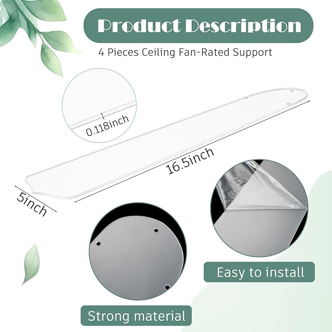 CroBlissful 5 Pcs 16-1/2'' Ceiling Fan Blades - Image 2