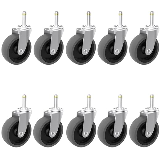 RILIDRI Replcament Casters for Brute Trash Bin Dolly Set of 10, 3-Inch Trash by RILIDRI