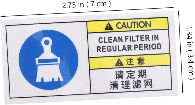 Zerodeko Weather Resistant Filter Cleaning Reminder Label - Image 2