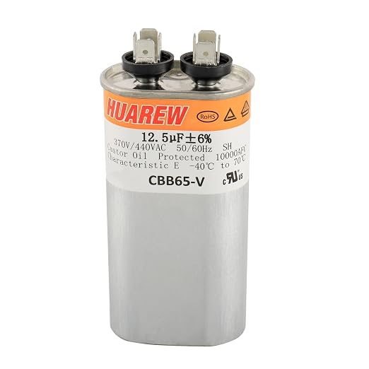 12.5 uF MFD ±6% 370/440 VAC CBB65 Oval Run Start Capacitor by HUAREW