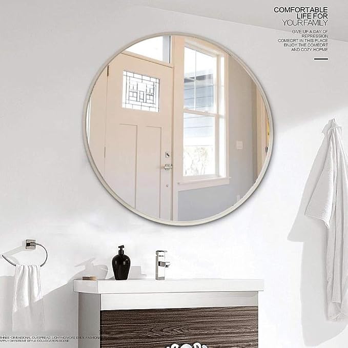 Round LED Bathroom Mirror Demister Pad IP44 Vanity Large Mirror Cold Light - Image 5