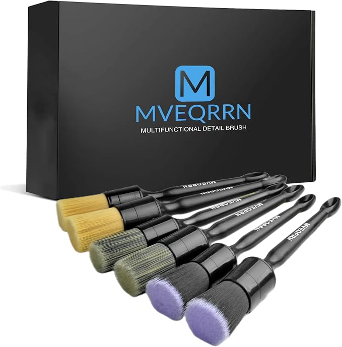 6pcs Car Detailing Brush Set-2pcs Boars Hair Car Detailing Brushes, Leather by MVEQRRNcardetailbrushset