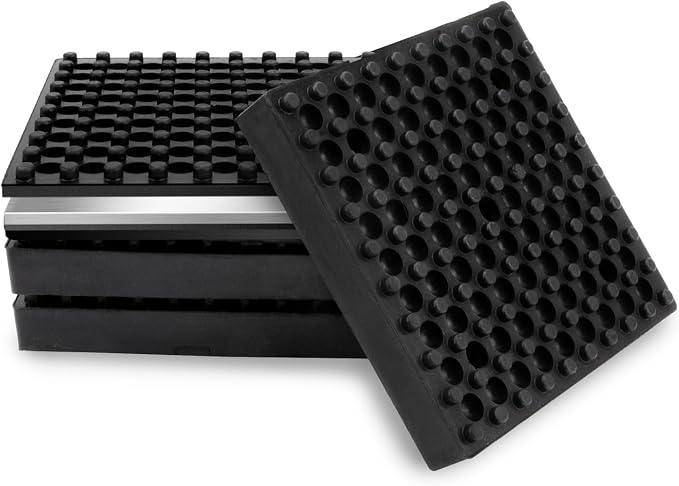 4 Pack Exercise Equipment Mat, Heavy Duty Thick Steel Embedded Rubber Pad by Unknown