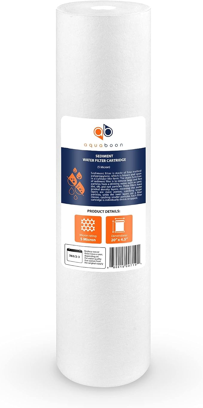 Aquaboon 5 Micron 20 x 4.5 Water Filter Cartridges Set of 8, Whole House Water - Image 9