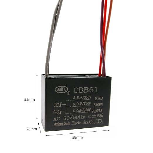 CBB61 Capacitor 4.5uf+6uf+6uf 350V AC Ceiling Fan 5 Wire 50/60Hz - Image 2