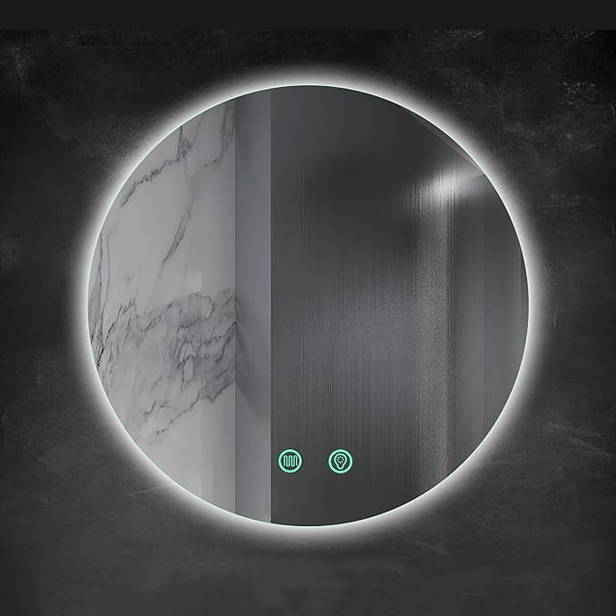 Yu Ru Wall Mirror for Bathroom, Led Illuminated Bathroom Mirror, Dimmable Touch by Yu+Ru