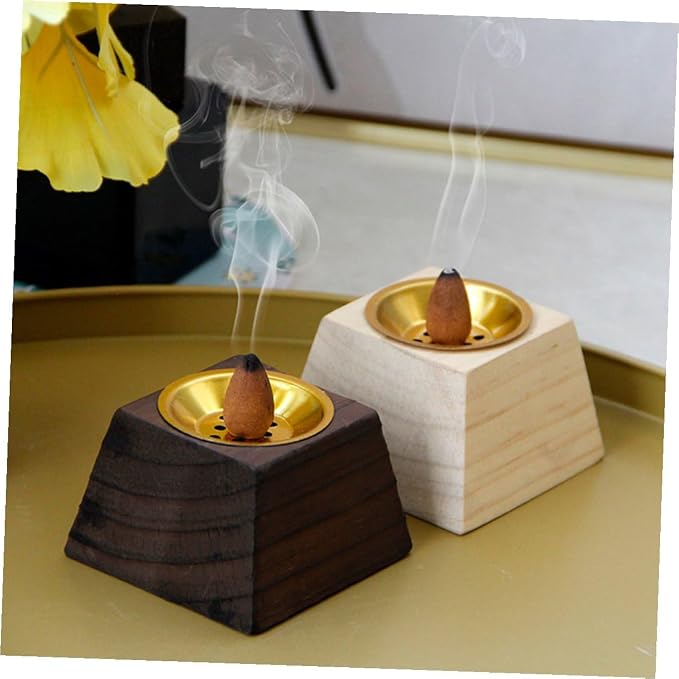 DOITOOL Retro Wooden Incense Holder Desktop Tray Black Wood Incense Burner - Image 8