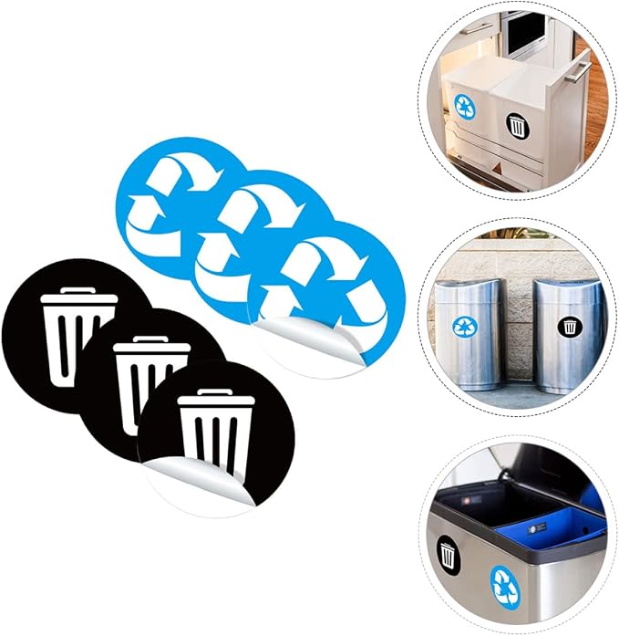 GLEAVI 1Set Waste Sorting Stickers Self Adhesive Garbage Bin Decals - Image 7
