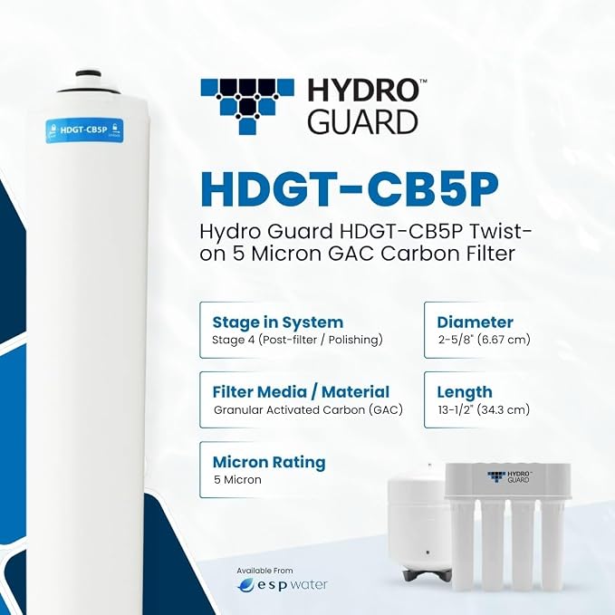 Hydro Guard HDGT-CB5P Twist GAC Carbon Post Filter, Granular Activated Carbon - Image 4