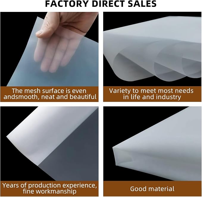 2Pcs Nylon Mesh Filter Cloth 39.4 x 39.4in– 400 mesh Fine Mesh Fabric Sheet - Image 3