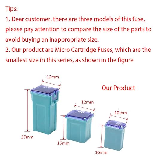 20 Pack Car Micro Cartridge Fuses Kit, 32V 15amp 20amp 25amp 30amp 40amp - Image 3