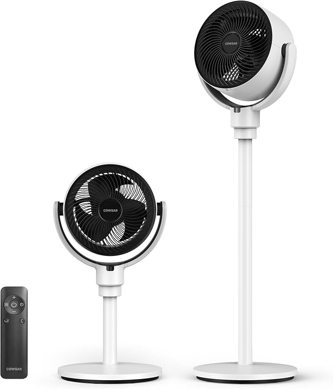 COWSAR Standing Fan for Bedroom, 20dB Quiet Fan, 150°+120°Auto Oscillation by COWSAR