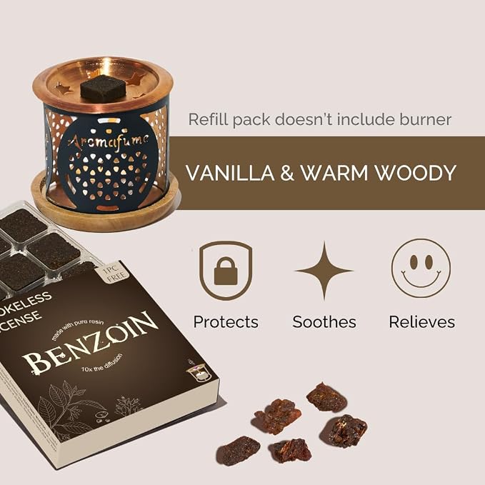 Aromafume Benzoin Incense Bricks Refill Pack 3 Trays x 9 Bricks | Styrax Extract - Image 2