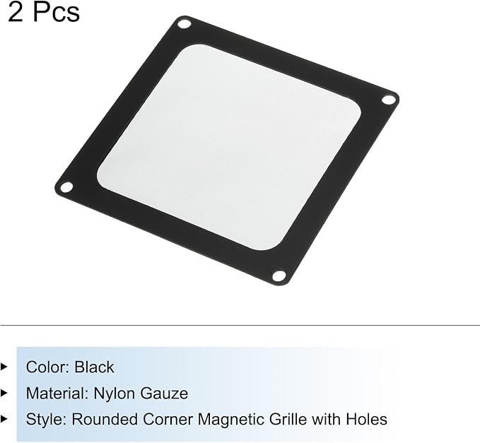MECCANIXITY 2PCS PC Dust Filter, 90x90mm Magnetic Frame Nylon Computer Case - Image 3