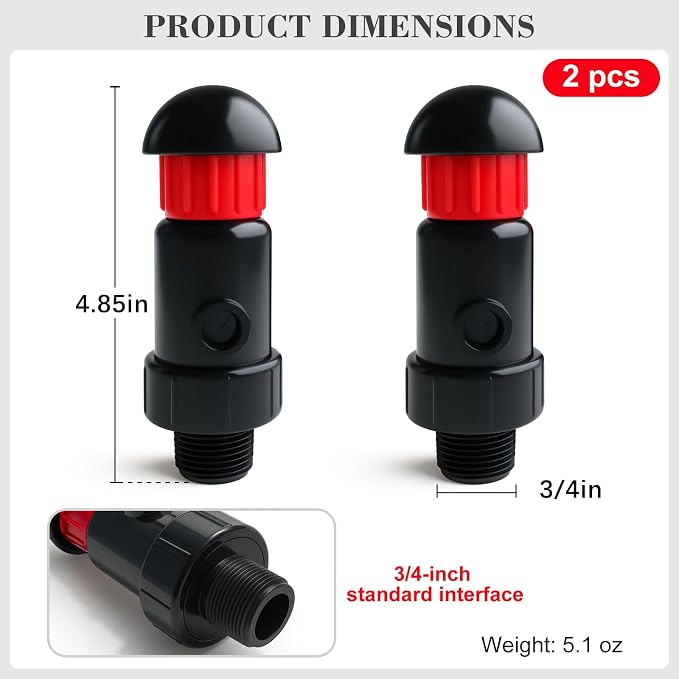3/4 Inch Automatic Air Vent Valve | NPT Thread Connection | Continuous Venting - Image 2