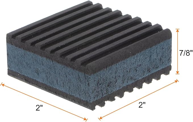 HARFINGTON 8pcs Rubber Anti Vibration Pads 2" x 2" x 7/8" Isolation Vibration - Image 2