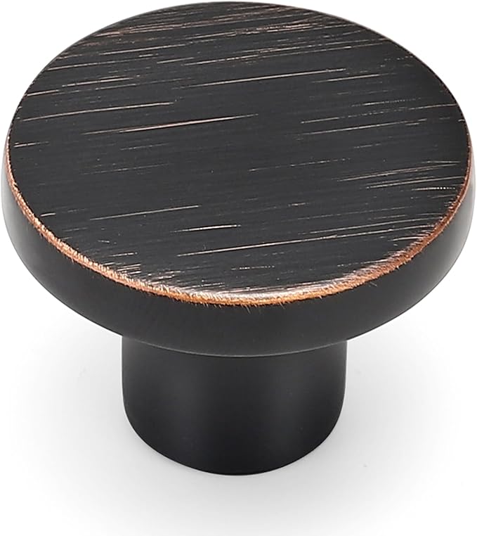 Ravinte 3 Pack Cabinet Knobs Oil Rubbed Bronze Kitchen Cabinet Knobs Round Dresser Drawer Pulls Closet Door Pulls 1-1/5 Inch