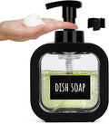 Segbeauty 10.1oz Black Foaming Soap Dispenser, 300ml Square Foam Bottle Dispenser for Bathroom, Plastic Refillable Dish Soap Dispenser for Kitchen, Shower Shampoo Hand Wash Foamer Bottle with Labels
