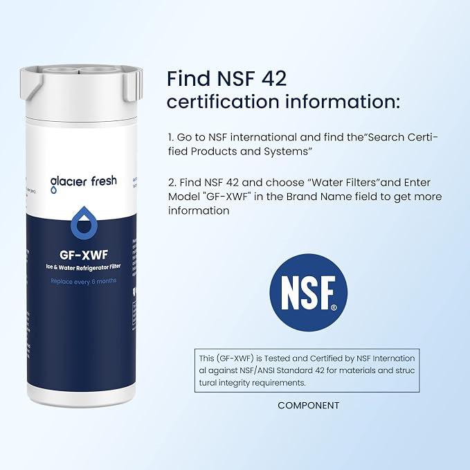 GLACIER FRESH XWF Replacement For GE XWF Refrigerator Water Filter Pack of 1 - Image 6