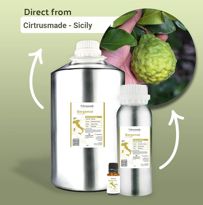 Bergamot Essential Oil - Direct from Citrusmade in Sicily- Pure Essential Oil for Diffusers and Aromatherapy | 100% Pure Therapeutic Grade (15ml)
