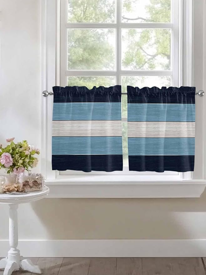 Vintage Country Woodcuts Window Valance Curtains, 2 Panel - Image 5