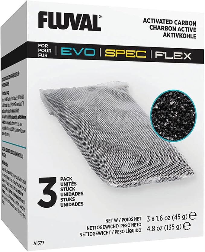 Fluval Spec/Evo/Flex Activated Carbon, Replacement Aquarium Filter Media by Fluval