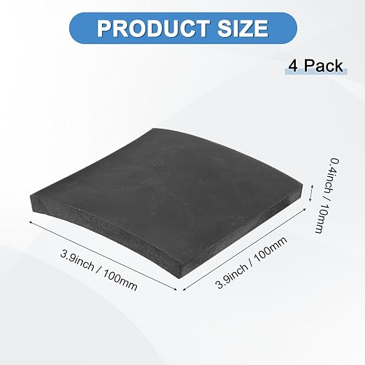 M METERXITY 4-Pack Rubber Anti Vibration Pads 3.9" Non-Slip Square Vibration - Image 3