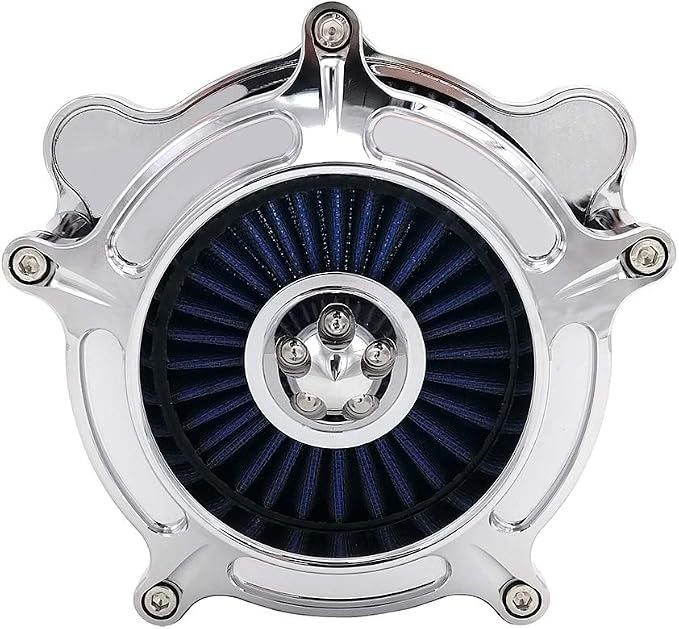 Harley Air Cleaner Turbine Intake Chrome Filter Kit Cnc Cut - Image 5