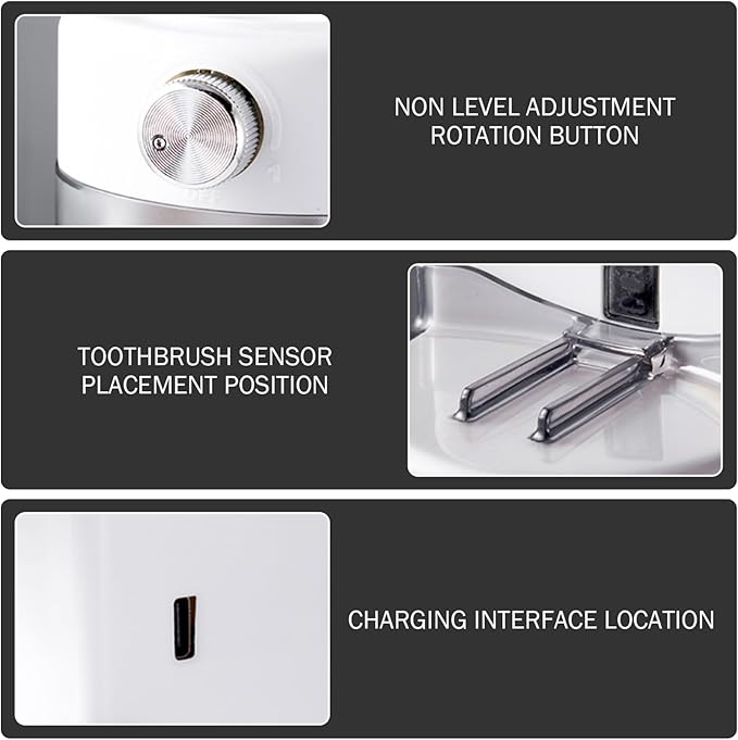 Automatic Toothpaste Dispenser Smart Sensor Toothpaste Dispenser Wall Mounted Electric with Adjustable Output for Kids Family Bathroom