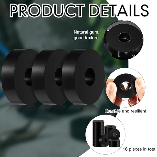 16 Pcs Rubber Isolation Pads Thick Rubber Washers 1.5 Inch OD 0.5 Inch ID 0.4'' - Image 3