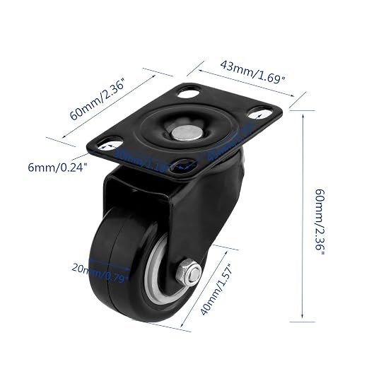 4 PCS 1.5 inch Heavy Duty Caster Wheels Polyurethane PU Rubber Swivel Casters - Image 3